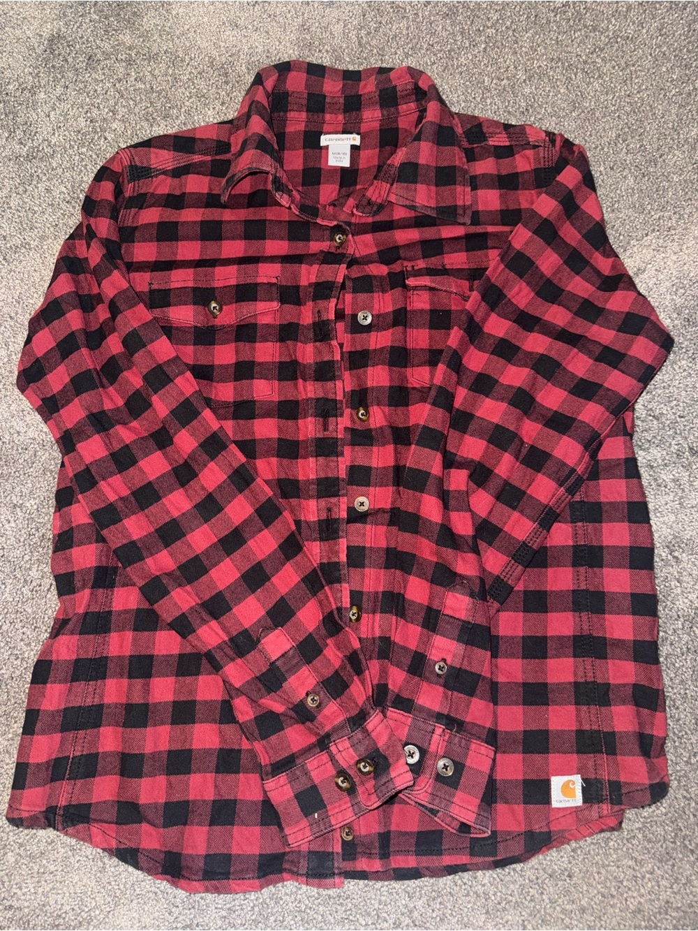 Carhartt Red and Black Buffalo Plaid Button-Down Shirt